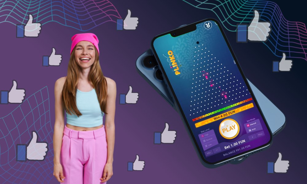 Publicité pour l'application mobile Plinko.